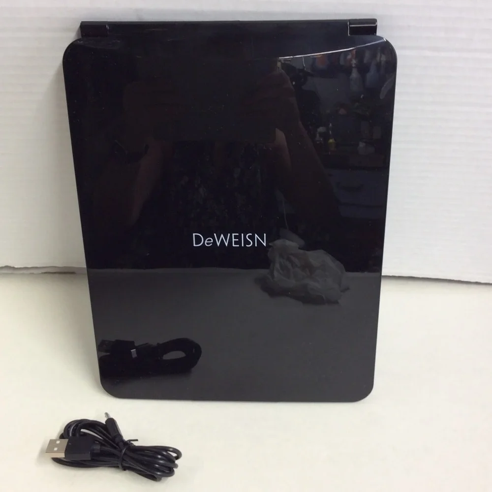 DeWeisn Folding Travel Rechargeable Makeup Mirror